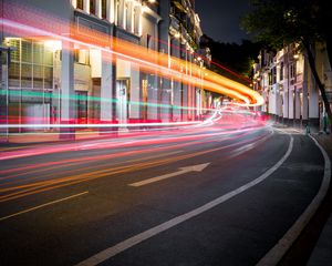 Preview wallpaper road, long exposure, glow, street