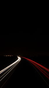 Preview wallpaper road, long exposure, glow, line, night