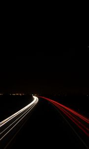 Preview wallpaper road, long exposure, glow, line, night