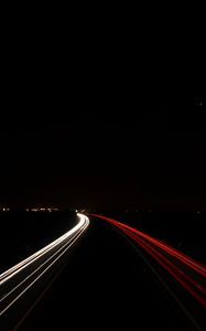 Preview wallpaper road, long exposure, glow, line, night