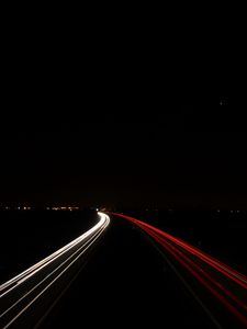 Preview wallpaper road, long exposure, glow, line, night