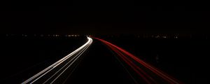 Preview wallpaper road, long exposure, glow, line, night