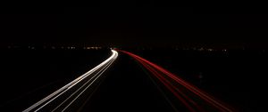 Preview wallpaper road, long exposure, glow, line, night