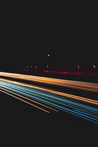 Preview wallpaper road, long exposure, multi-colored, glow, black