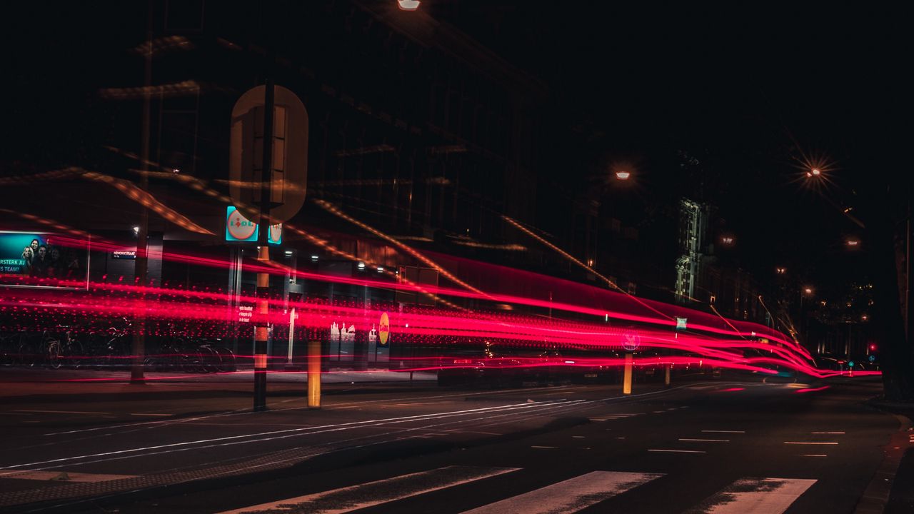 Wallpaper road, long exposure, night, amsterdam, netherlands
