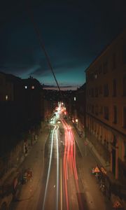 Preview wallpaper road, long exposure, street, night