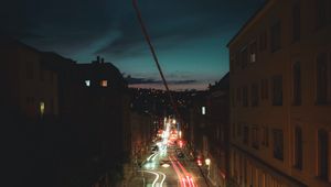 Preview wallpaper road, long exposure, street, night