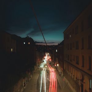 Preview wallpaper road, long exposure, street, night