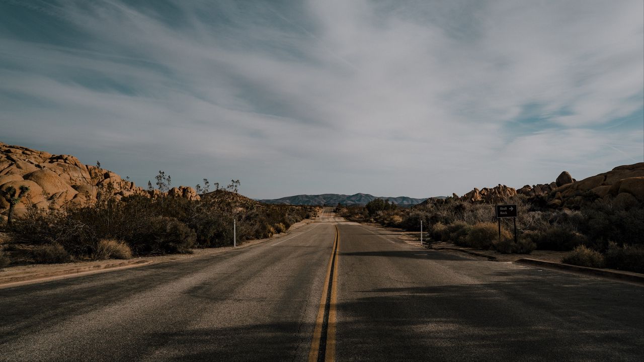 Wallpaper road, marking, asphalt, sky, horizon