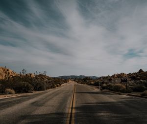 Preview wallpaper road, marking, asphalt, sky, horizon