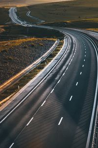 Preview wallpaper road, marking, asphalt, sunset