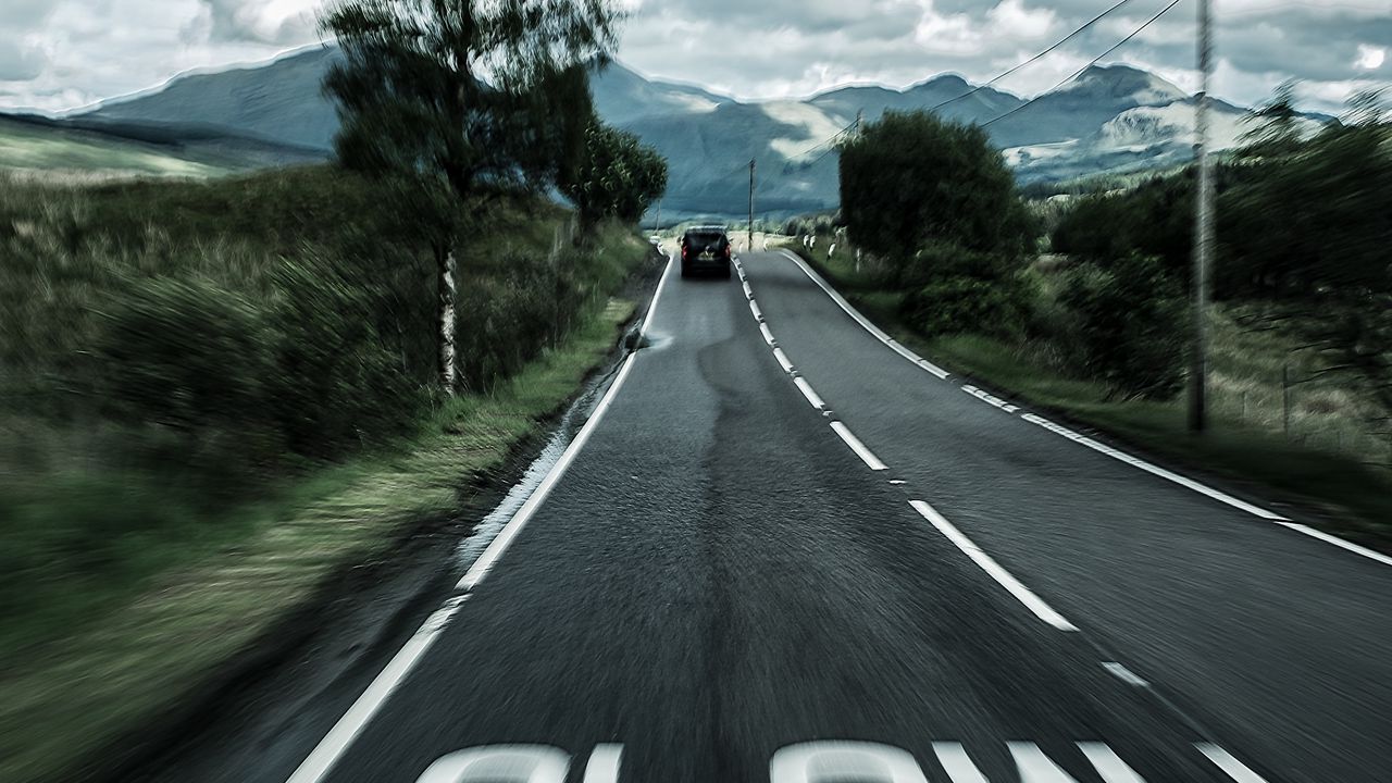Wallpaper road, marking, asphalt, speed, blur