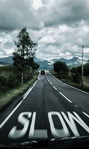 Preview wallpaper road, marking, asphalt, speed, blur