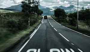 Preview wallpaper road, marking, asphalt, speed, blur