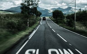 Preview wallpaper road, marking, asphalt, speed, blur