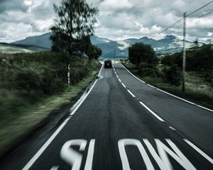 Preview wallpaper road, marking, asphalt, speed, blur