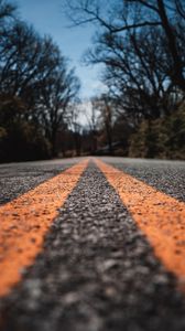 Preview wallpaper road, marking, asphalt, distance, trees