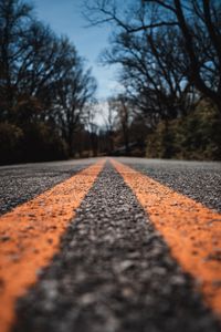 Preview wallpaper road, marking, asphalt, distance, trees