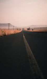 Preview wallpaper road, marking, asphalt, distance, wires