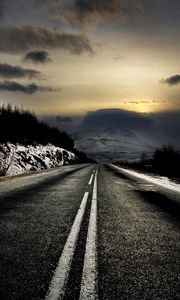 Preview wallpaper road, marking, asphalt, evening