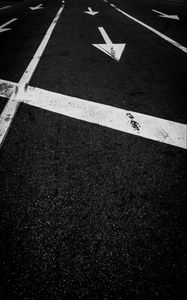 Preview wallpaper road, marking, bw, asphalt