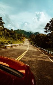 Preview wallpaper road, marking, car, mountains