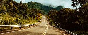 Preview wallpaper road, marking, car, mountains