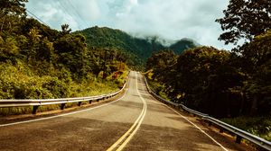 Preview wallpaper road, marking, car, mountains