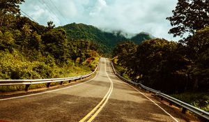 Preview wallpaper road, marking, car, mountains