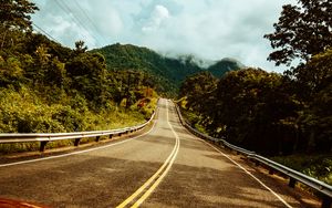 Preview wallpaper road, marking, car, mountains