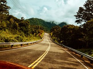 Preview wallpaper road, marking, car, mountains