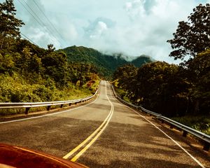 Preview wallpaper road, marking, car, mountains