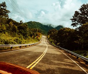 Preview wallpaper road, marking, car, mountains