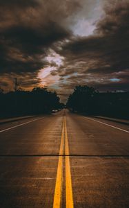 Preview wallpaper road, marking, cloudy, clouds, minneapolis, united states