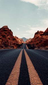 Preview wallpaper road, marking, desert, distance