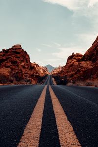 Preview wallpaper road, marking, desert, distance