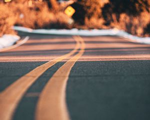 Preview wallpaper road, marking, distance, orange