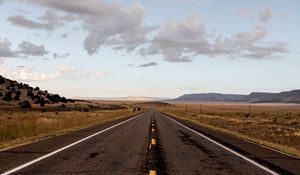 Preview wallpaper road, marking, field, horizon, nature