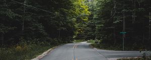 Preview wallpaper road, marking, forest, trees, bushes