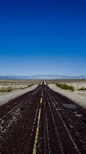 Preview wallpaper road, marking, horizon, mountains, sky