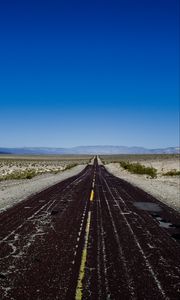 Preview wallpaper road, marking, horizon, mountains, sky
