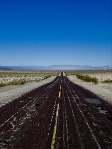 Preview wallpaper road, marking, horizon, mountains, sky