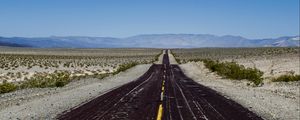 Preview wallpaper road, marking, horizon, mountains, sky