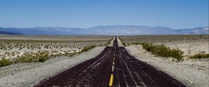 Preview wallpaper road, marking, horizon, mountains, sky