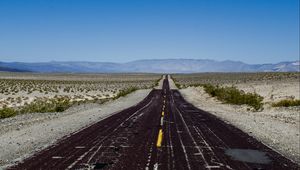 Preview wallpaper road, marking, horizon, mountains, sky