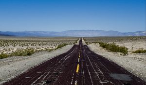 Preview wallpaper road, marking, horizon, mountains, sky