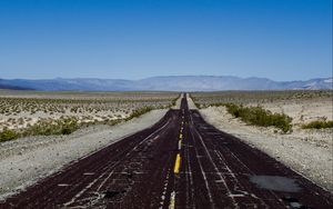 Preview wallpaper road, marking, horizon, mountains, sky