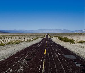 Preview wallpaper road, marking, horizon, mountains, sky