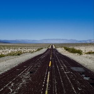 Preview wallpaper road, marking, horizon, mountains, sky