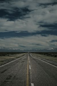 Preview wallpaper road, marking, horizon, mountains, evening